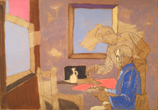 double portrait III - 21x30 - tempera